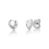 Henri Matisse Inspired Heart Earrings in 18k White Gold with a Diamond