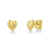 Henri Matisse Inspired Heart Earrings in 18k Yellow Gold with a Diamond