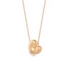 Henri Matisse Inspired Heart Necklace in 18k Rose Gold with Diamonds