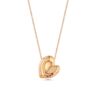 Henri Matisse Inspired Heart Necklace in 18k Rose Gold with Rubies