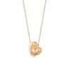 Henri Matisse Inspired Heart Necklace in 18k Rose Gold with Rubies