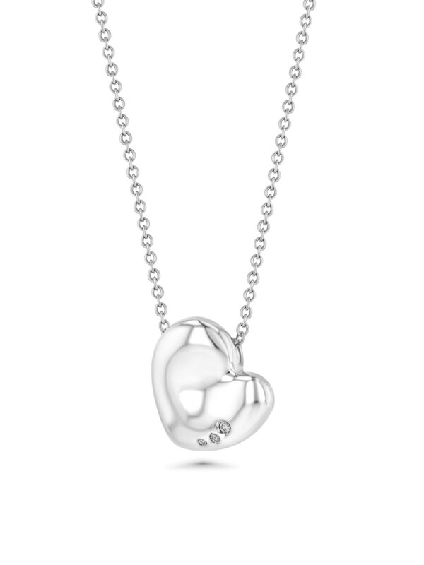 Henri Matisse Inspired Heart Necklace in 18k White Gold with Diamonds 2