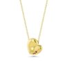 Henri Matisse Inspired Heart Necklace in 18k Yellow Gold with Rubies