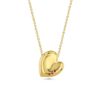 Henri Matisse Inspired Heart Necklace in 18k Yellow Gold with Rubies