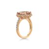 Oval Morganite 18k Rose Gold Ring with Diamonds