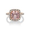 Pink Tourmaline 18k Rose Gold Ring with Diamonds