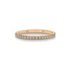 Single Row U-Pave 18k Rose Gold Ring with 1.2mm Diamonds