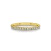 Single Row U-Pave 18k Yellow Gold Ring with 1.5mm Diamonds