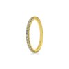 Single Row U-Pave 18k Yellow Gold Ring with 1.5mm Diamonds