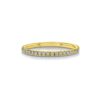 Single Row U-Pave 18k Yellow Gold Ring with 1.2mm Diamonds