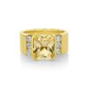 Gold Ring Yellow Sapphire 18K with Diamonds