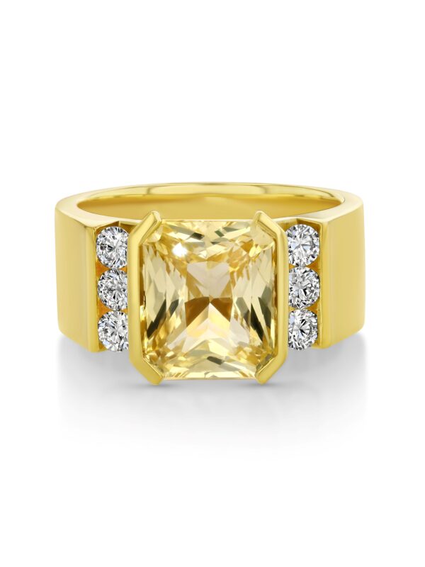 Gold Ring Yellow Sapphire 18K with Diamonds