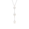 18k Gold Three Pearl Drop Necklace