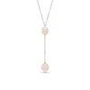 18k Gold Two Pearl Drop Necklace