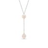 18k Gold Two Pearl Drop Necklace