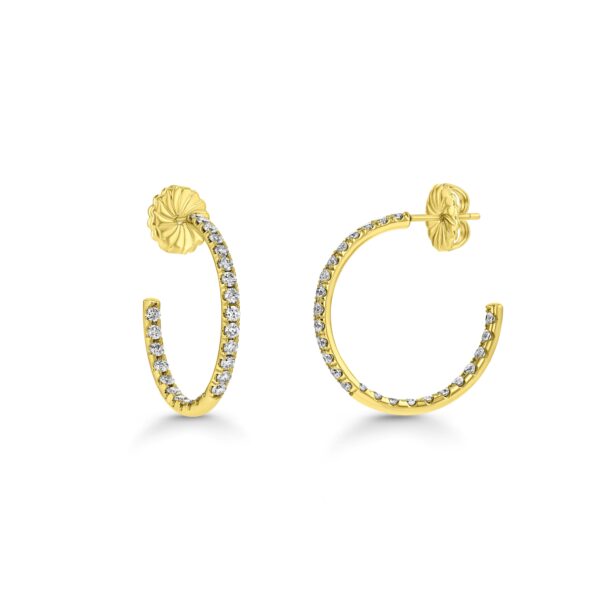 Inside Out Pavé Hoop 18k Gold Earrings