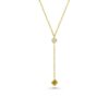 18k Yellow Gold Princess Wire Wrap Drop Necklace with White and Yellow Diamonds