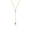 18k Yellow Gold Princess Wire Wrap Drop Necklace with White and Yellow Diamonds