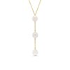 18k Gold Three Pearl Drop Necklace