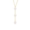 18k Gold Three Pearl Drop Necklace