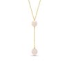 18k Gold Two Pearl Drop Necklace