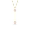 18k Gold Two Pearl Drop Necklace