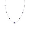 Blue Sapphire 18k White Gold 16" Station Necklace