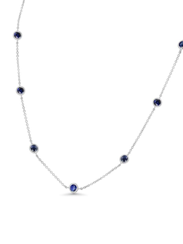 Blue Sapphire 18k White Gold 16 Necklace 2