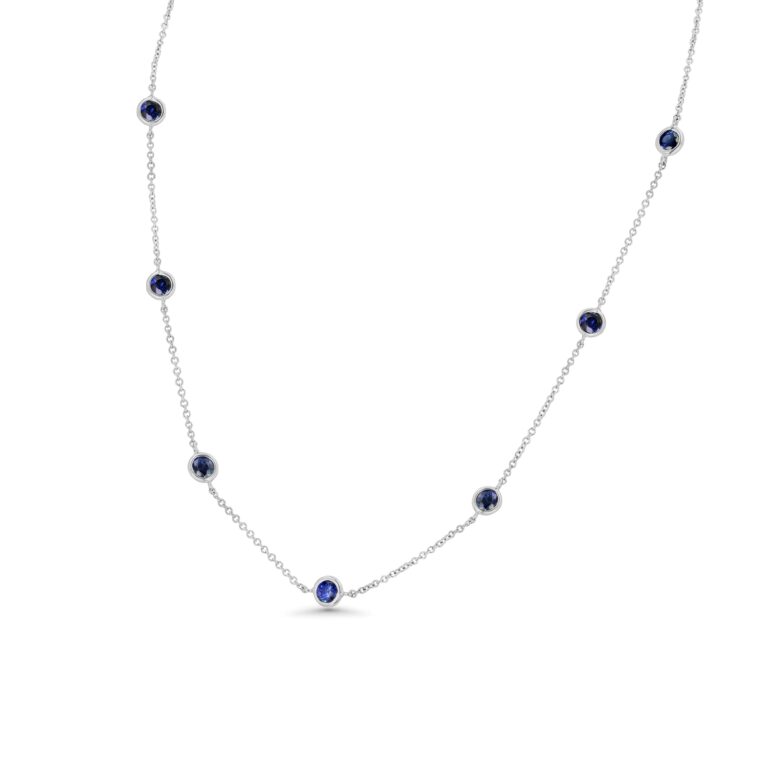 Blue Sapphire 18k White Gold 16 Necklace 2