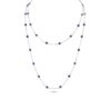 Blue Sapphire 18k White Gold 34" Station Necklace