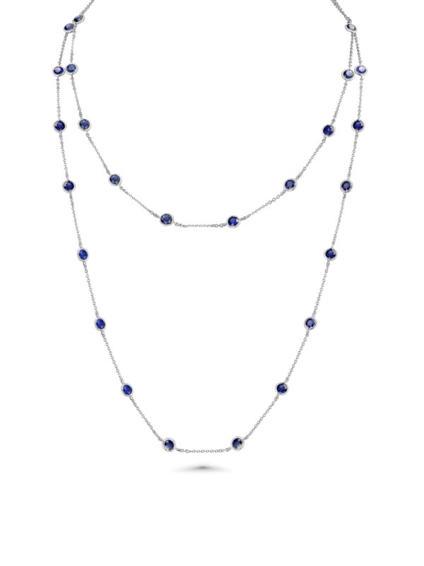 Blue Sapphire 18k White Gold 34 Necklace 1 2