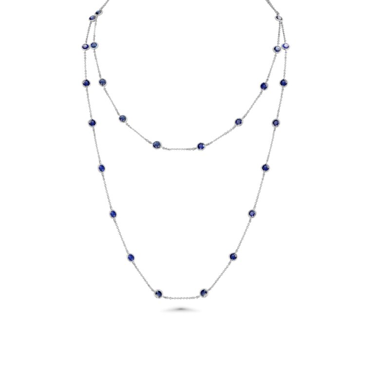 Blue Sapphire 18k White Gold 34 Necklace 1 2