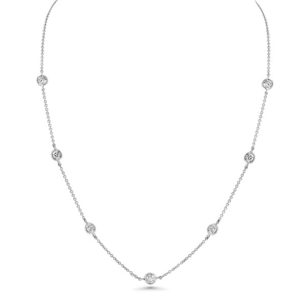 Diamond 18k White Gold 16" Station Necklace