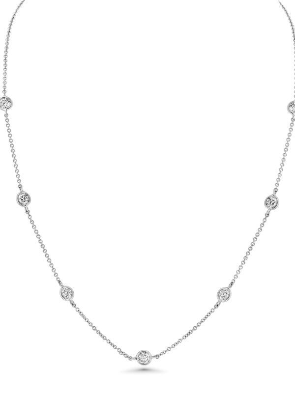 Diamond 18k White Gold 16" Station Necklace