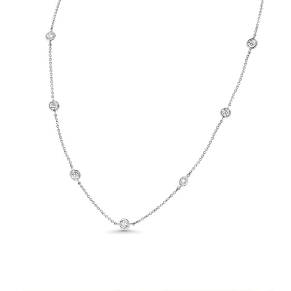 Diamond 18k White Gold 16" Station Necklace