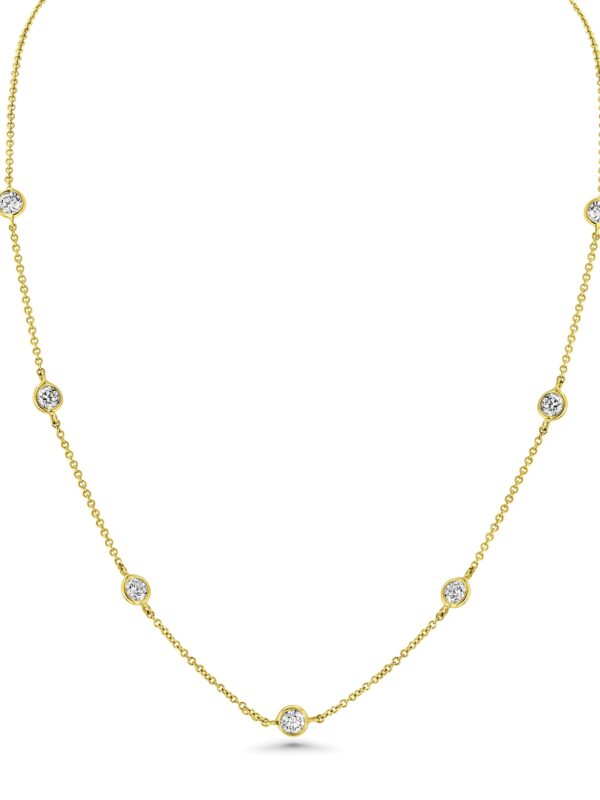 Diamond  18k Yellow Gold 16" Station Necklace