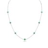 Emerald 18k White Gold 16" Station Necklace