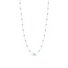 Emerald 18k White Gold 34" Station Necklace