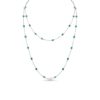 Emerald 18k White Gold 34" Station Necklace