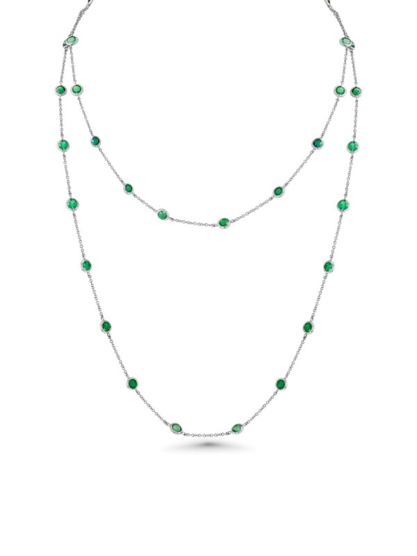 Emerald 18k White Gold 34 Necklace