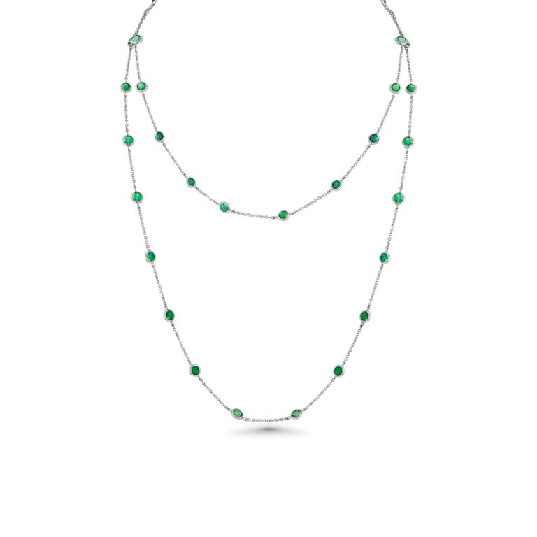 Emerald 18k White Gold 34 Necklace