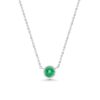 Emerald Wire Wrap Platinum Necklace