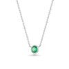 Emerald Wire Wrap Platinum Necklace