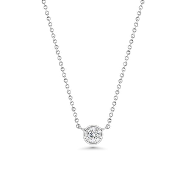 GIA-Certified Diamond 18K White Gold Wire Wrap Necklace