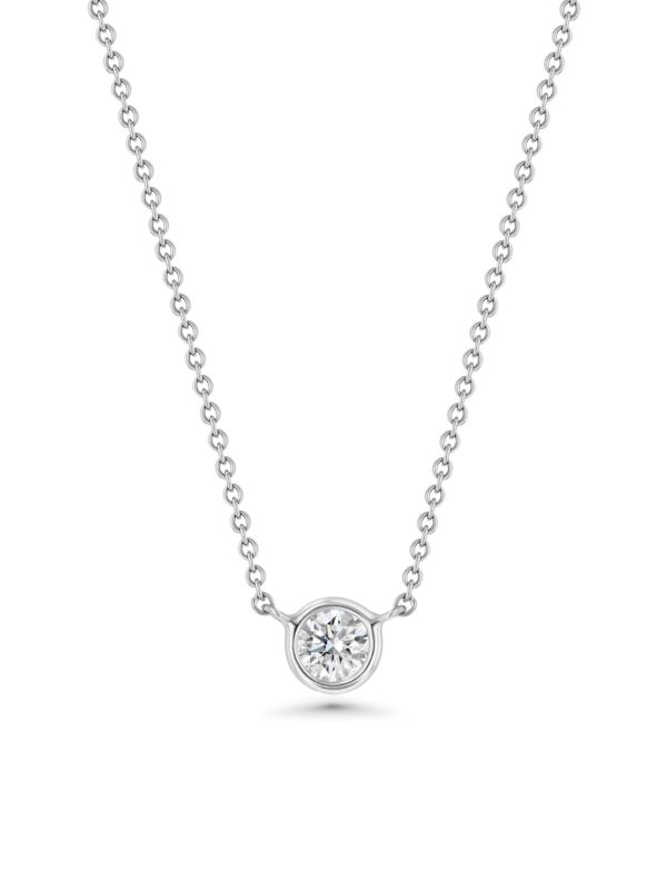 GIA-Certified Diamond 18K White Gold Wire Wrap Necklace