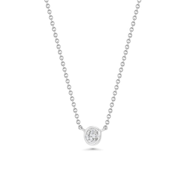 GIA-Certified Diamond 18K White Gold Wire Wrap Necklace