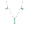 Green Tourmaline Three Stone 18k White Gold Necklace