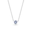 Light Blue Sapphire Wire Wrap 18k White Gold Necklace