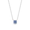 Light Blue Square Sapphire 18k White Gold Necklace