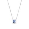 Light Blue Square Sapphire 18k White Gold Necklace